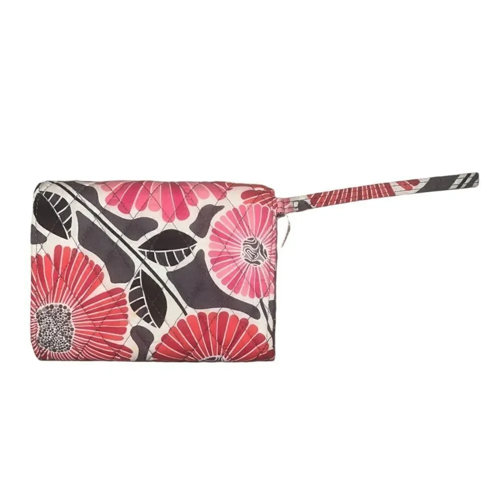 Vera Bradley Cheery Blossoms Your Turn Smartphone Wristlet Red Gray EUC